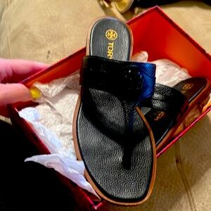 Tory Burch Black Sandals Sleek Design